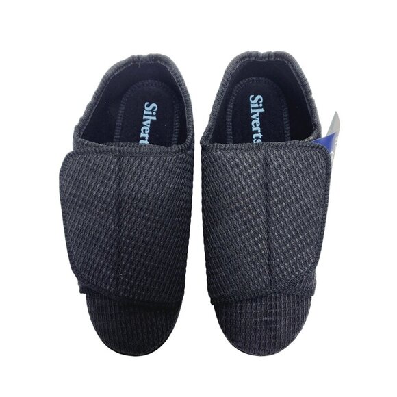 Silverts Adaptive Slippers Size 10 Diabetic Shoes Slip Resistant Men black - Picture 14 of 15